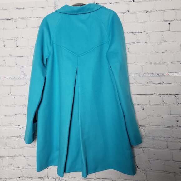 Averado Bessi Designer 100% Wool Coat Turquoise Blue NWT size 14 - Picture 6 of 14